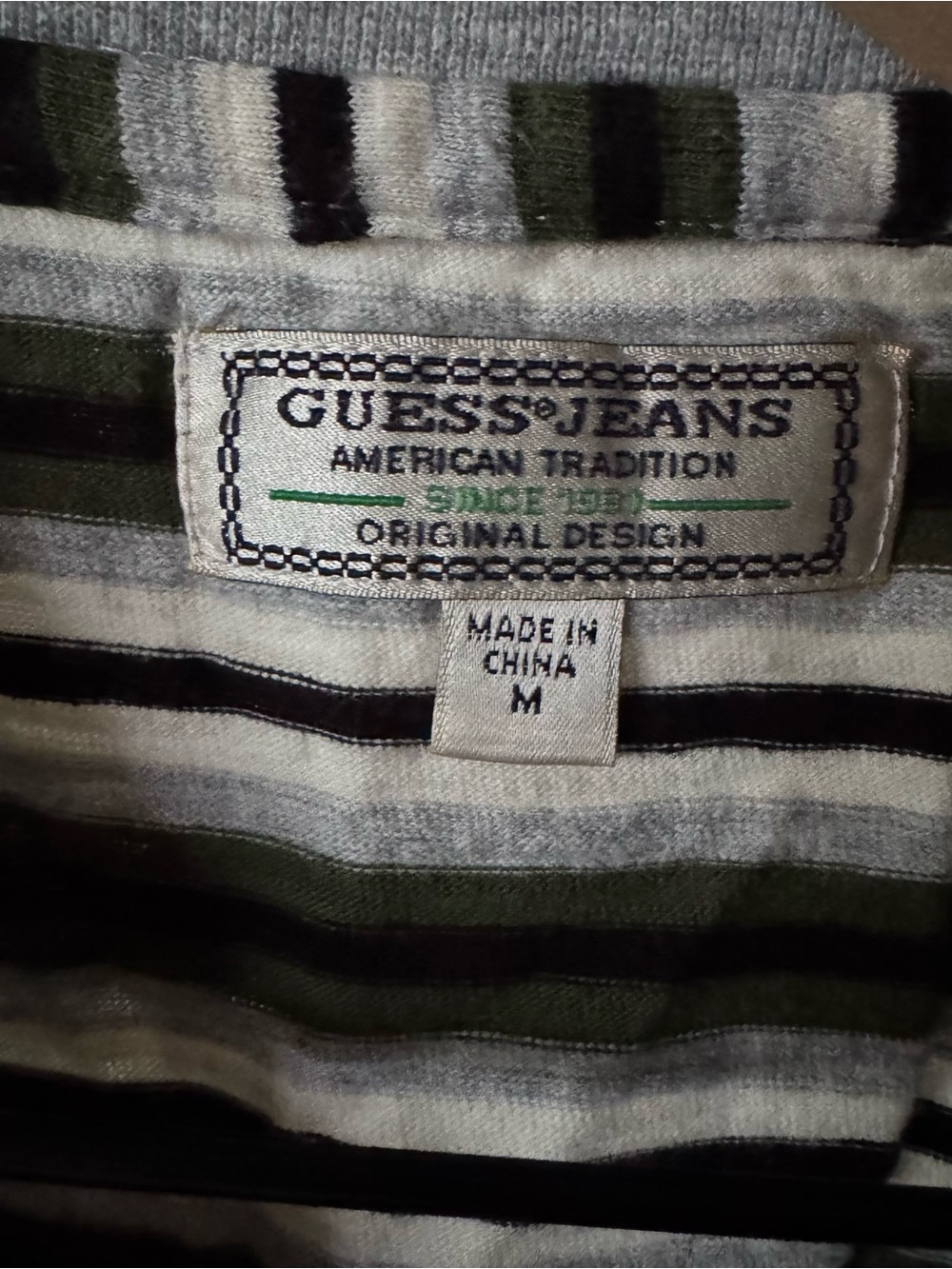 Vintage 90s Guess Jeans Striped T Shirt - Picture 4 of 4